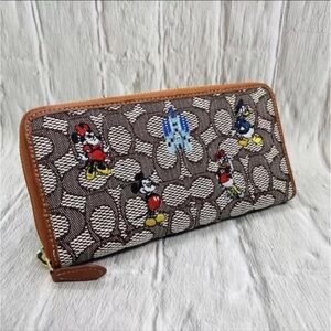 NEW COACH x Disney Parks 50th Anniversary Mickey Mouse & Friends Long Zip Wallet